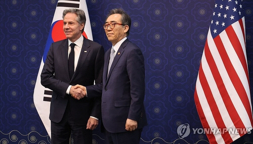 조태열 외교부장관과 토니 블링컨 미 국무장관. 연합뉴스